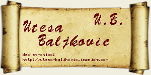 Uteša Baljković vizit kartica